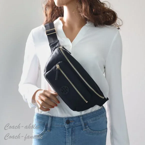 NWT Tory Burch Nylon Belt Bag Fanny Pack Crossbody in Black - Picture 3 of 11